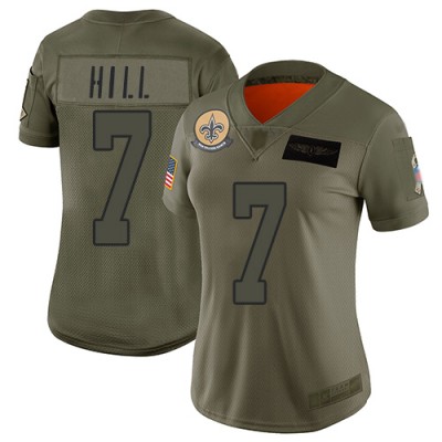 Nike New Orleans Saints #7 Taysom Hill Camo Women's Stitched NFL Limited 2019 Salute to Service Jersey